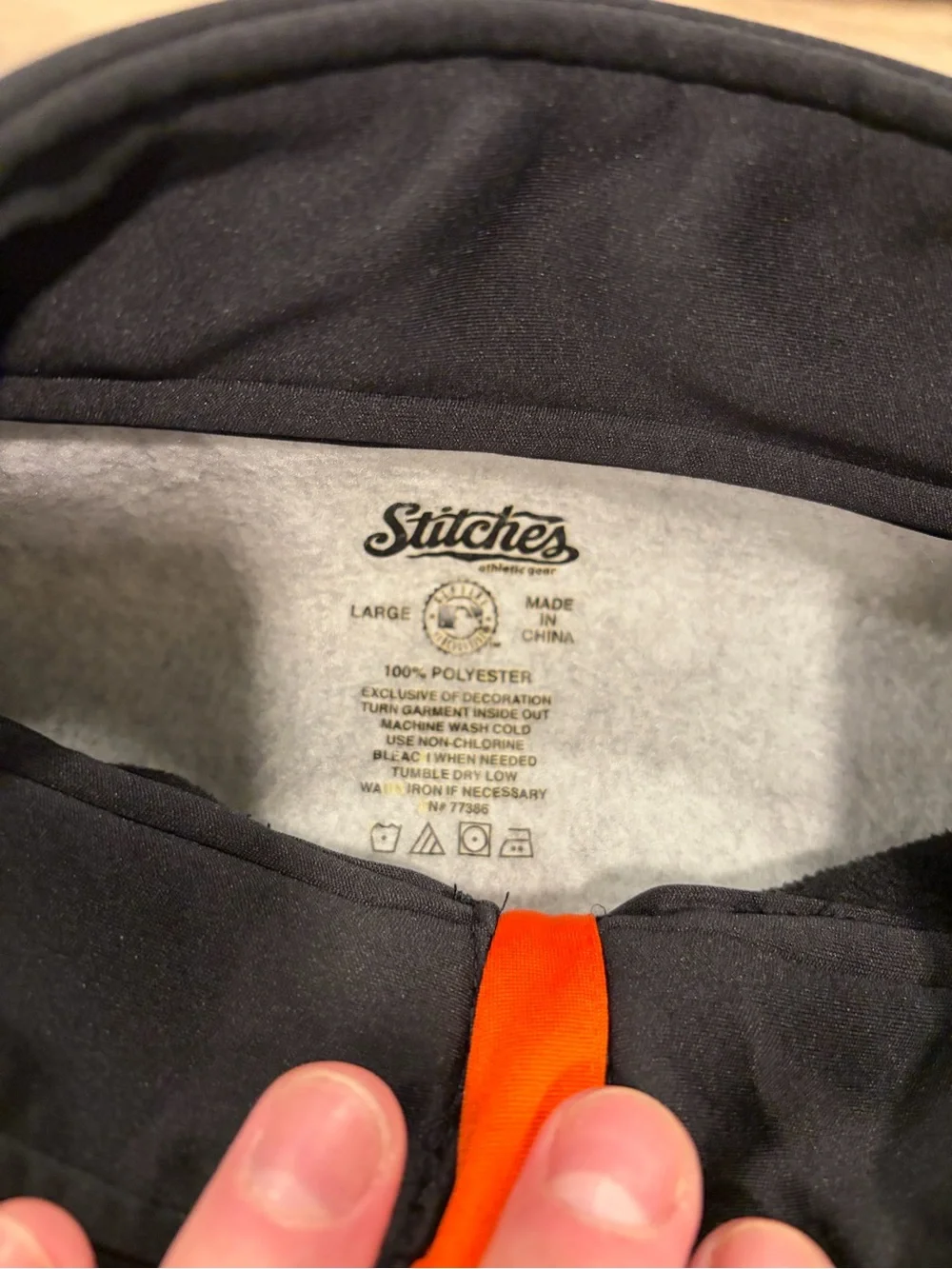 Baltimore Orioles Stitches Black & Gray 1/4 Zip Fleece Jacket-Large